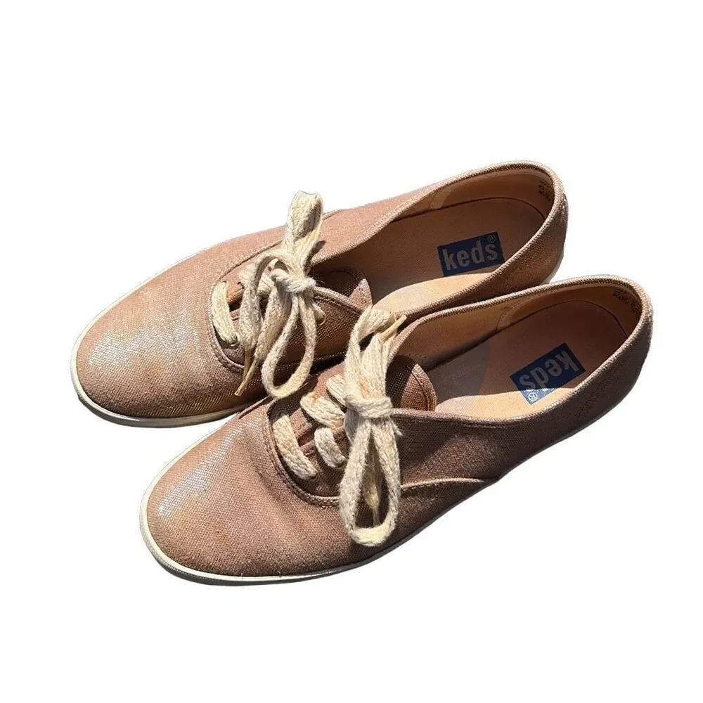 Keds Gold Shimmery Tennis Shoes‎ size 6.5